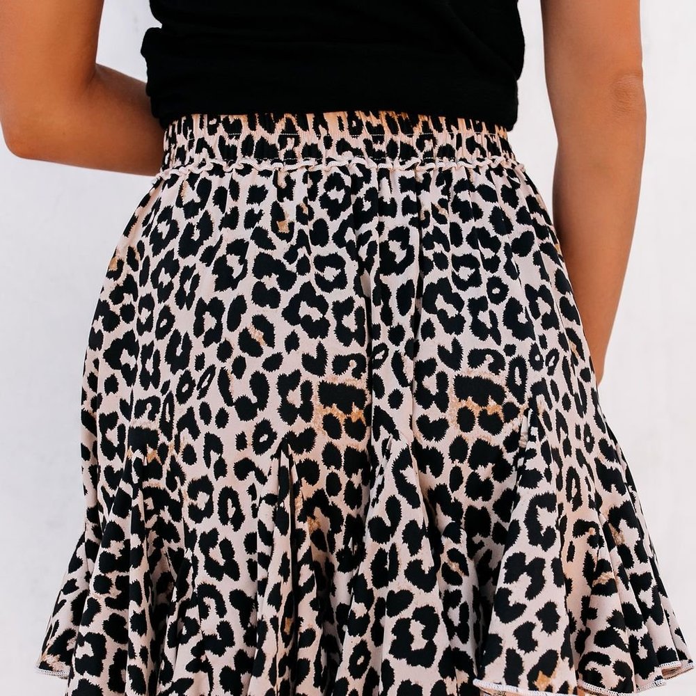 LAST ONE - LUTHER RUFFLE LEOPARD MINI SKIRT - Picture 4 of 11